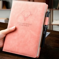 BEPLUT stranice Fau kožna debela poslovna notebook dnevnik s olovkom (ružičasta)