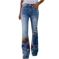 Ženske pilinge hlače joggers teretni hlače kompresiju visoki struk porast pune tanke noge plave 5xl
