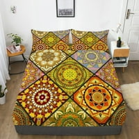 Visokokvalitetni ugrađeni lim jedinstveni dizajn Bohemia tiskani posteljina posteljina ugrađena pokrivača,