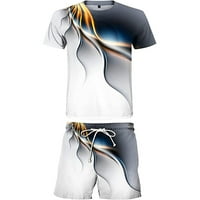 Muški 3D digitalni ispis znoja set kratkih rukava i kratke hlače Dvodijelne jogger sportske majice