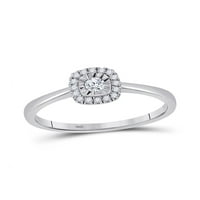 10kt bijelo zlato Ženo okruglo Diamond Halo Promise Ring CTTW