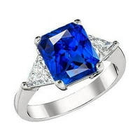 Harry Chad Enterprises 2. CT bilion dijamant i duboki plavi konusni prsten safir, veličina 6.5