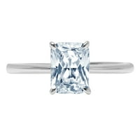 1. CT sjajan zračenje Clear Simulirani dijamant 18k bijeli zlatni pasijans prsten sz 5.75