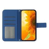 Dteck Case za iPhone iPhone Pro, Crossbody Wallet Telefon Case reljefne cvijeće PU koža s držačem kartice,