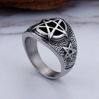Prstenovi parka za muškarce Steel Petokraka zvijezda Inde valni prsten vintage nakit hladni prstenovi