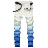 Muške chino hlače hlače za muškarce Chinos High Squik porast dugačak tanak bootcut plavi xl