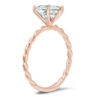2. CT Sjajno srce Clear Simulirani dijamant 18K 18K ružičasto zlato pasijans prsten sz 5.5