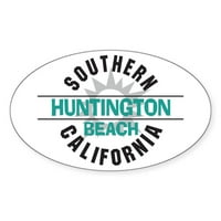 Cafepress - Huntington Beach California Ovalna naljepnica - Naljepnica
