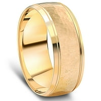 Pompeii Muški 14k žuti zlatni prsten čekić zabrinut za vjenčanje
