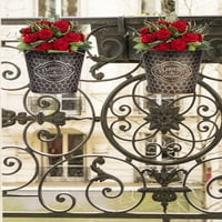 Metalno željezo Viseće cvijeće Posude, rustikalni cvjetni dekor s kukama, za ogradu balkon vrtni dvorište,