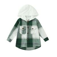 Toddler Boys Girls Košulja kaput jakna plaćena djeca s dugim rukavima vrhova kapuljača veličine 90