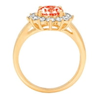 2.72ct ovalni rez crveni simulirani dijamant 14k žuto zlato ugraviranje izjava bridalna godišnjica angažman