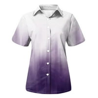 Majice kratkih rukava za žene izlaze na tipku vrhova dolje majica RECEL V izrez dame bluze sa džepom