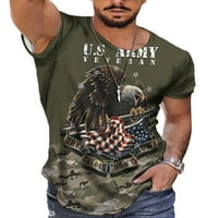 Sanviglor Muškarci Ljetni vrhovi Hawk T košulje s kratkim rukavima bluza Slim majica 4. jula Basic Tee