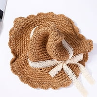 Vruće regresija proizvoda, Ženska Crochet pletena slama Sklopiva čipkasta vrpca za sunčanje Sunčana