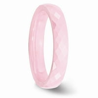 Ružičasti keramički prsten za venčani standard venčanog ventiranog poliranog