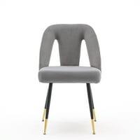 Velvet Moderne stolice za ručavanje od 2, tapecirane tapacirane bočne stolice sa naljepljima i crnim