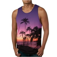 Fanxing muški tenkovi ljetni tropsko tiskovina majica Cool Work Beach T-majice Fitness Vest Atletic