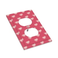 Douzhe 1-Gang Duple Outlet Cover, Romance Pink Valentine Hearts Dekorativne zidne ploče