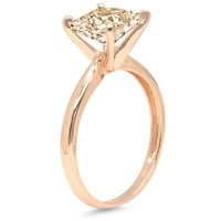1. CT sjajna princeza Clear Simulirani dijamant 18k ružičasto zlato pasijans prsten sz 9.25