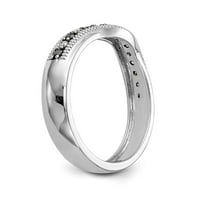 14k bijeli zlatni prsten za vjenčanje Diamond okrugli crno i veličine 9