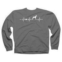 Great Dane Heartbeat - Cool Funny Lover Ljubav Poklon Atletska Heather Krem grafički koks posada - Dizajn