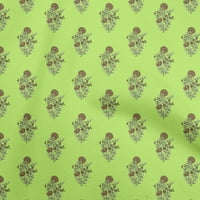 Onuone poliesterska Spande Lime zelena tkanina Azijski blok Print Haljina Materijal Tkanina Ispis Tkanina