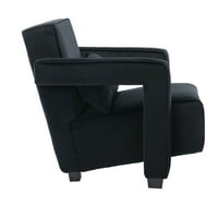 Cosotower Modern Black Velvet Otvorena natrag za tapeciranu fotelju sa jastukom