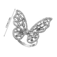 Prsten za žene šuplje leptir hladan stil trendi stil ličnosti svijetli luksuz popularni otvoreni ženski