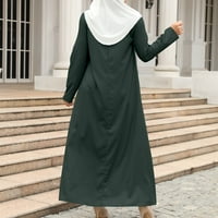 Vivianyo HD haljine za žene dugih rukava za ženske ljetne haljine za žene muslimanske patentne patentne