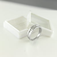 10k bijeli zlatni mens dijamantni prsten, karat okrugli rez prirodni bijeli dijamant 5-kameni godišnjica