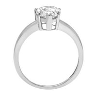 1. CT sjajan krug Clear Simulirani dijamant 18k bijeli zlatni pasijans prsten sz 8.25