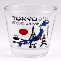 Znamenitosti Tokio Japan i ikone kolaž pucano staklo