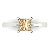 CT briljantna princeza Clear Simulirani dijamant 18k bijeli zlatni pasijans prsten sz 8.5
