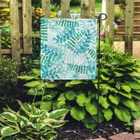 Maternice uzorka Plavi listovi i zeleno bilje Cvjetni biljni šumski vrt Zastava za zastavu Kućni transparent