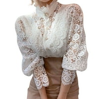 Ljetni vrhovi za žene čipke vrhove ušice za žene bijele ljetne majice plus size Ležerne prilike ruhove