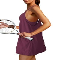 NOILLA DAMIES Workout haljina špageta remena odijeva sa kratkim hlačama Atletska haljina Žene Ležerne
