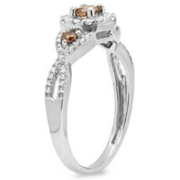 DazzlingRock kolekcija 0. Carat 10K šampanjnski i bijeli dijamantni kameni modernim zaručnički prsten,