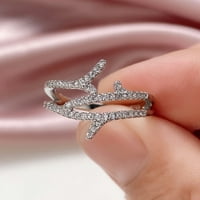 Heiheiup Women Creative Ring Diamond pjenušava cirkonija Prsten Dame Jewelry Angažirani prstenovi za