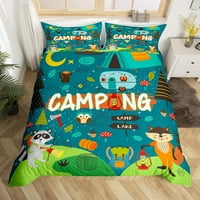 Sretan kamp posteljina kompjura za djecu Komfornik poklopac za dječake Tinejdžeri Dekor za spavaću sobu
