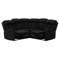 Sekcijski kauč crne boje odvojeni presjek tkanine W Recliner Kauč Udobnost Nameštaj za dnevne sobe