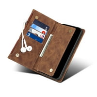 Luksuzna futrola od PU kože za iPhone pro max, nosač džepnih kartica na zatvaraču Kickstand Flip Folio