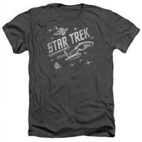 Trevco Star Trek - kroz svemir - Odrasli Heather Tee - CHARCOAL- mali