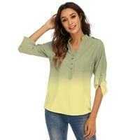 Žene dugih rukava dolje majica Loop Fit Crew vrat Ležerne prilike Trendy Basic Bluza