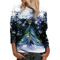 Božićni džemperi za žene, ležerne slobodne plus veličine vrhova dugih rukava sruka dukserica Y2K vrhovi