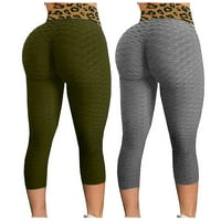 Joga hlače za žene sa džepovima Žene Trendi Ispis Yoga hlače plus veličina casual visoke struke Sportske