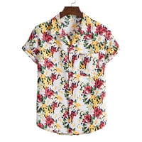 CLlios muške havajske košulje ljeto Ispis kratkog rukava džepni gumb dole Ležerna majica za bluzu za