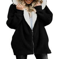 Enjiwell Womens Fleece obložen dukserom kaputa sa kaput zimska topla jakna odjeća