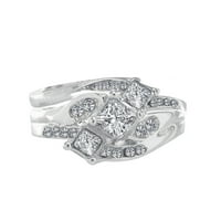 SIMU nehrđajući čelični prstenovi za muškarce Žene Diamond set Ženski vjenčani zaručnički prsten zlato