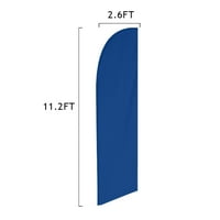 Vispronet - Srednje plava komplet za zastavu sa čvrstom perjem - 13,5ft Pletena poliesterska zastava